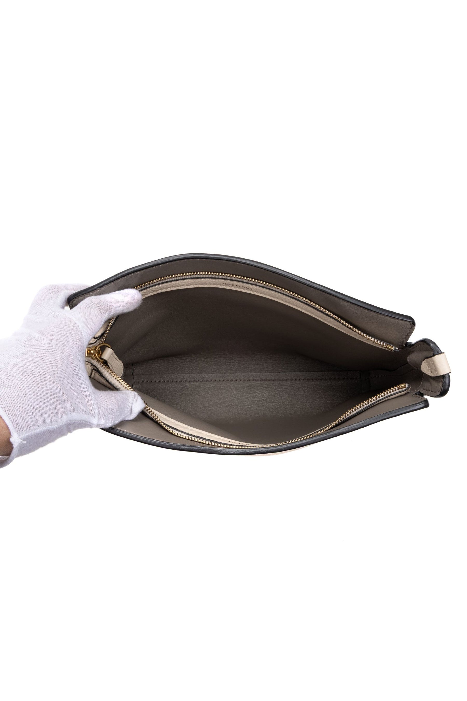 Large Bicolor Zip Clutch 