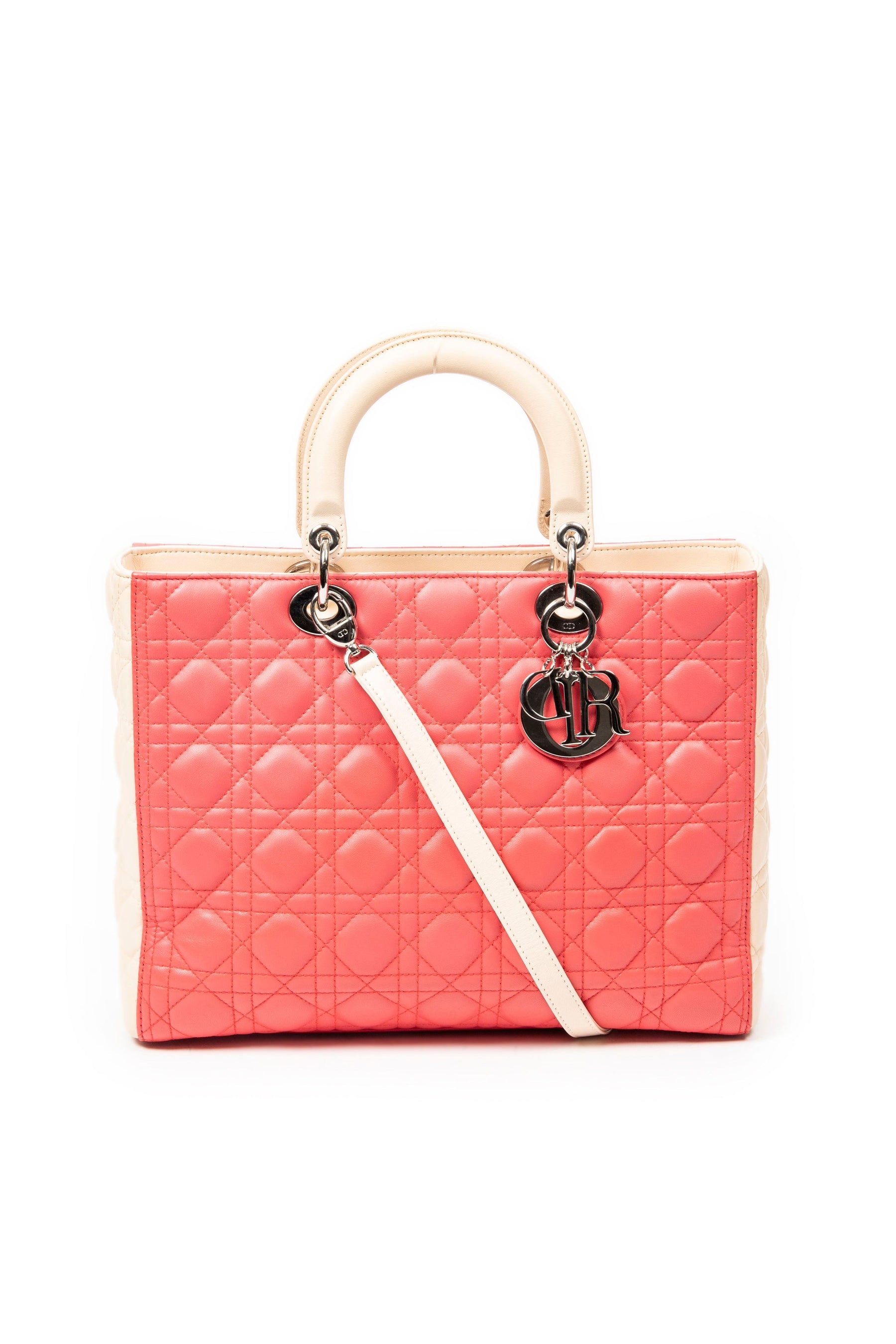 Large Bicolor Lady Dior Zip 