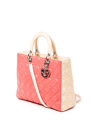 Large Bicolor Lady Dior Zip 