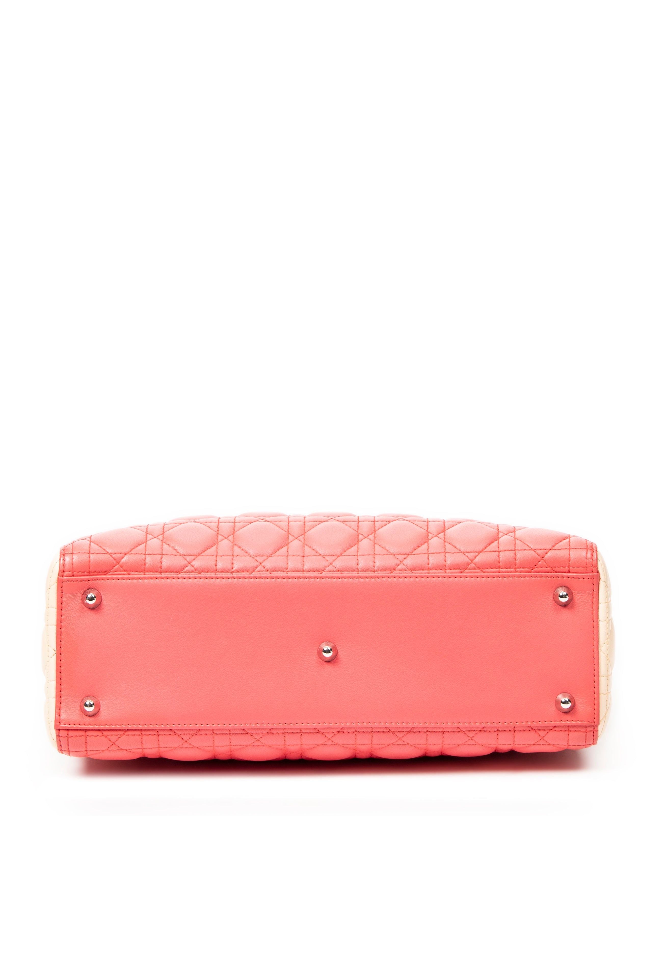 Large Bicolor Lady Dior Zip 