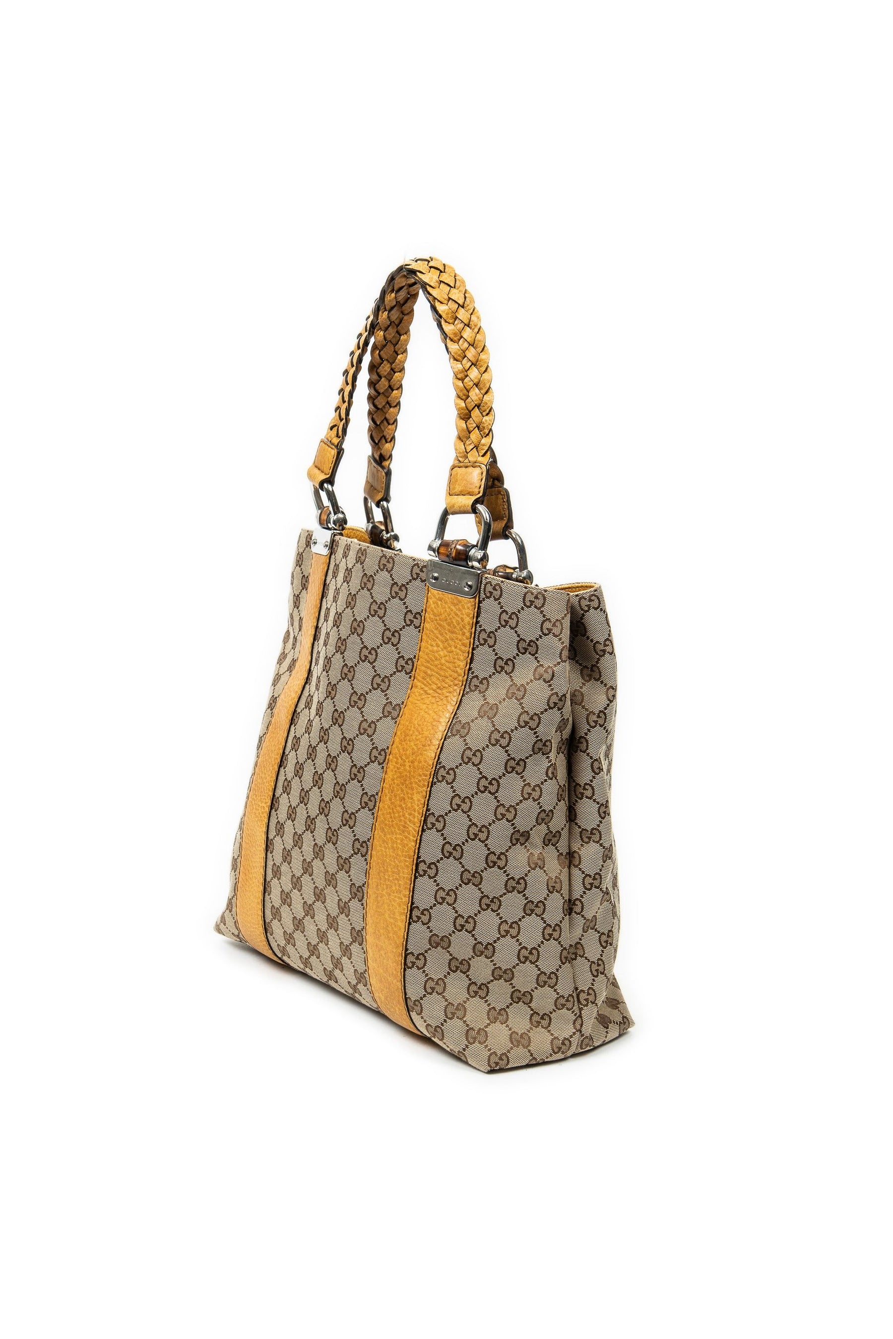 Vertical Bamboo Bar Shopper Tote 