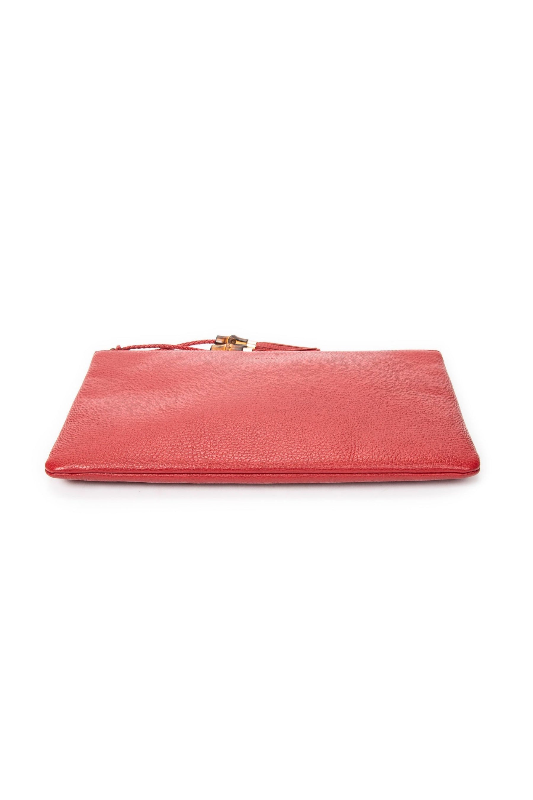 Bamboo Tassel Zip Clutch 