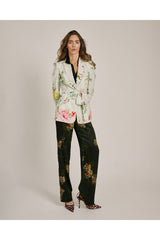 Adriana Iglesias Emery Silk Pants Garden Dark Green