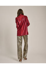 Red Zebra Silk Jacquard Boyfriend Jacket