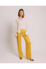 Hollywood Shirt – Sheer White Silk Chiffon Blouse