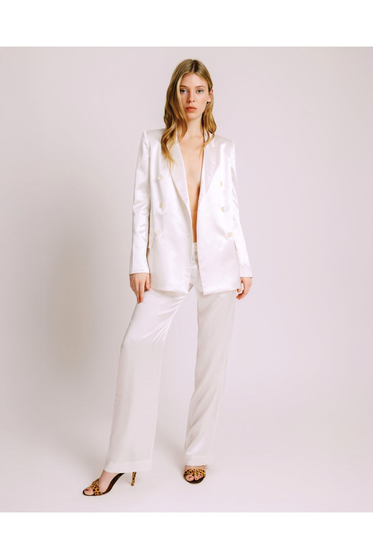 Adriana Iglesias Lauren Solid Off White Jacket