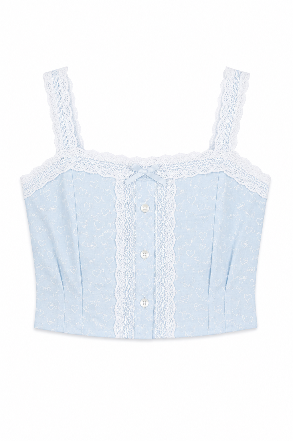 Skylar Pastel Blue Heart Tank Top