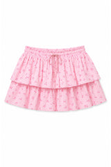 Willow Pastel Pink Ditsy Satin Skort