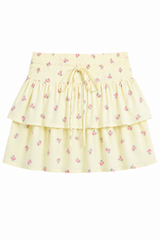Willow Pastel Yellow Ditsy Satin Skort