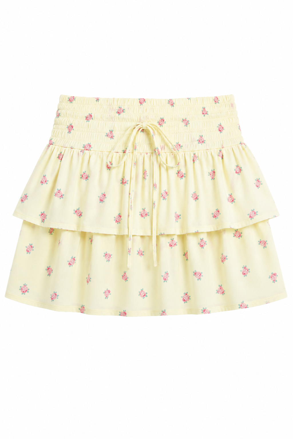 Willow Pastel Yellow Ditsy Satin Skort