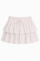 Willow White With Pastel Pink Ditsy Satin Skort