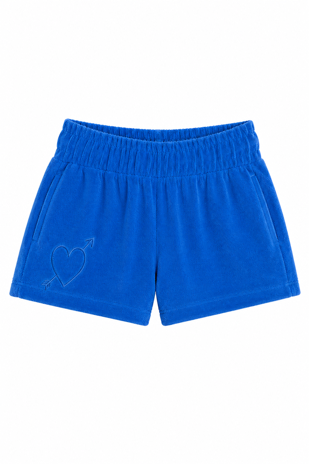 Sammie Camp Blue With Heart & Arrow Terry Shorts