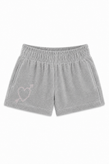 Sammie Grey With Heart & Arrow Terry Shorts