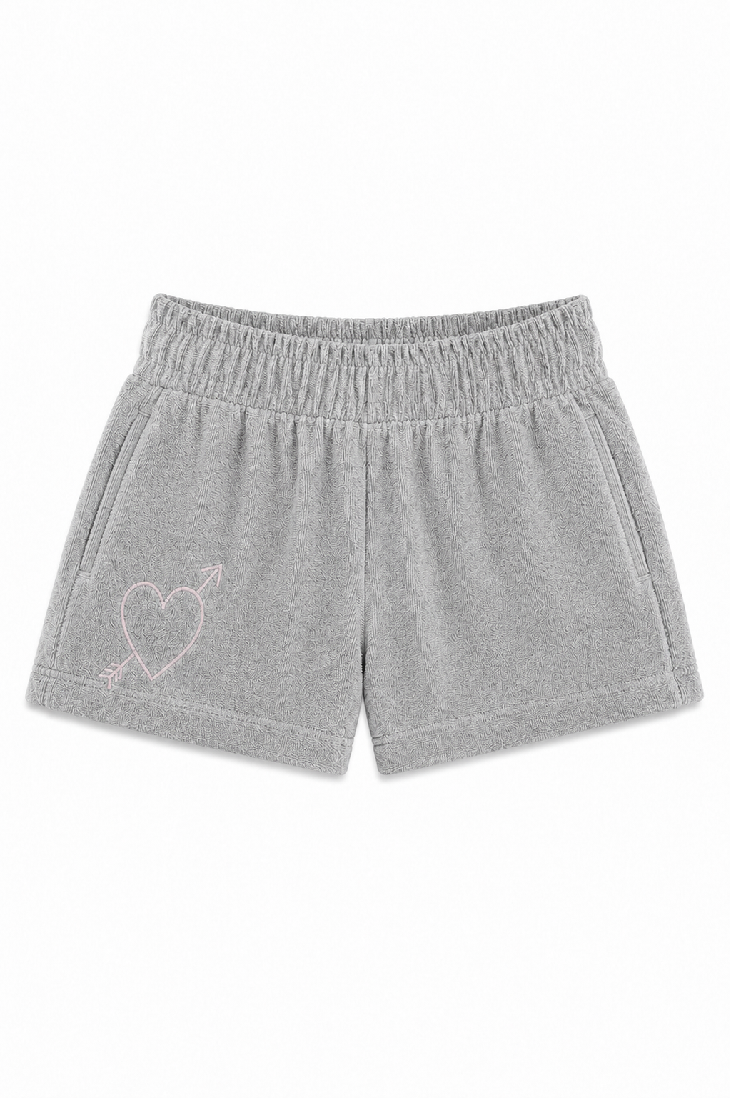 Sammie Grey With Heart & Arrow Terry Shorts
