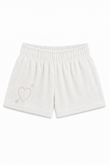 Sammie White With Heart & Harrow Terry Shorts