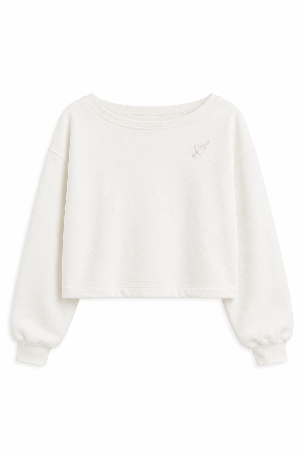 Hailey White With Heart & Harrow Terry Sweatshirt