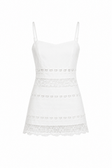 Isabella White Heart Bow Lace Dress