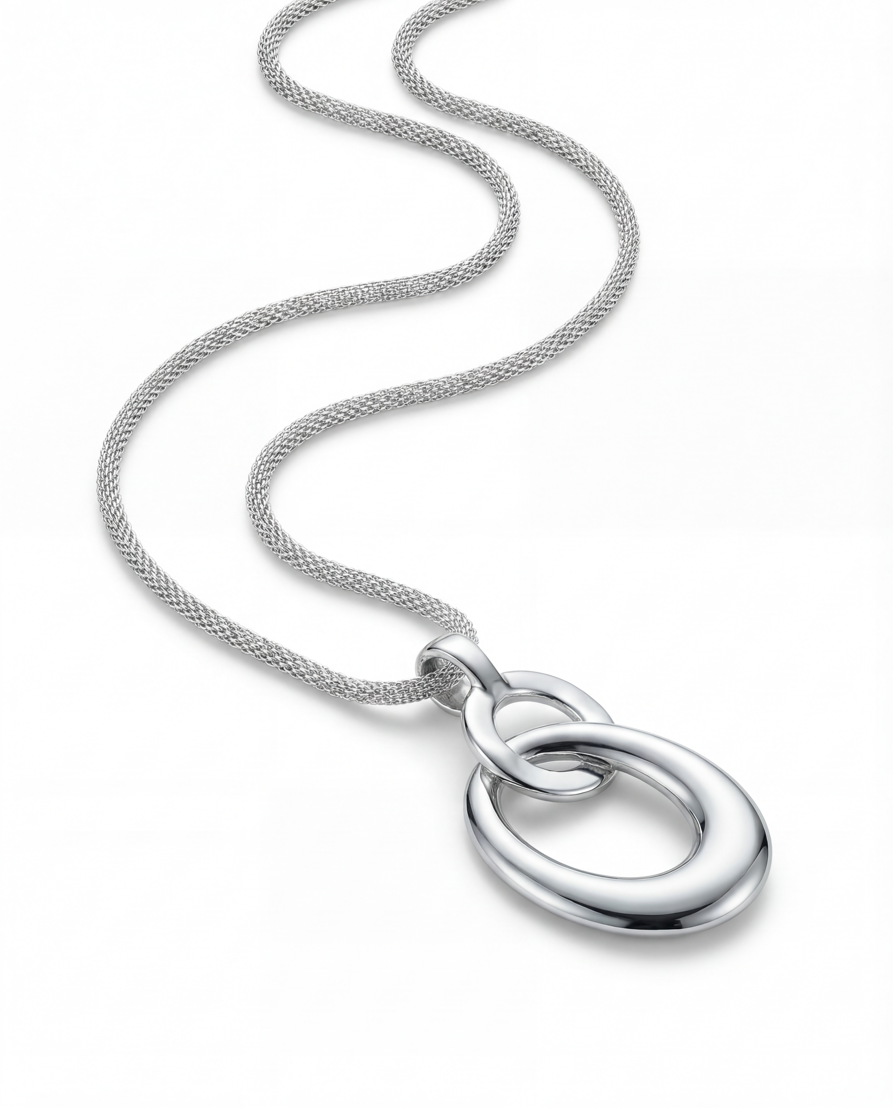 The Double Link Pendant Necklace | Silver