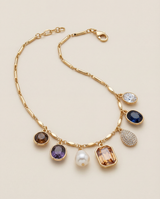 The Gemstone Charm Necklace | Gold