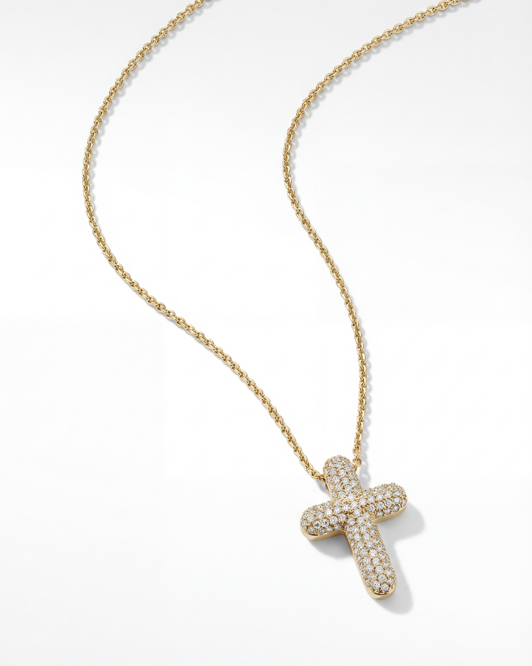 The Pavã‰ Bubble Cross Necklace | Gold