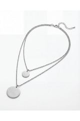 Double Pendant Necklace | Silver