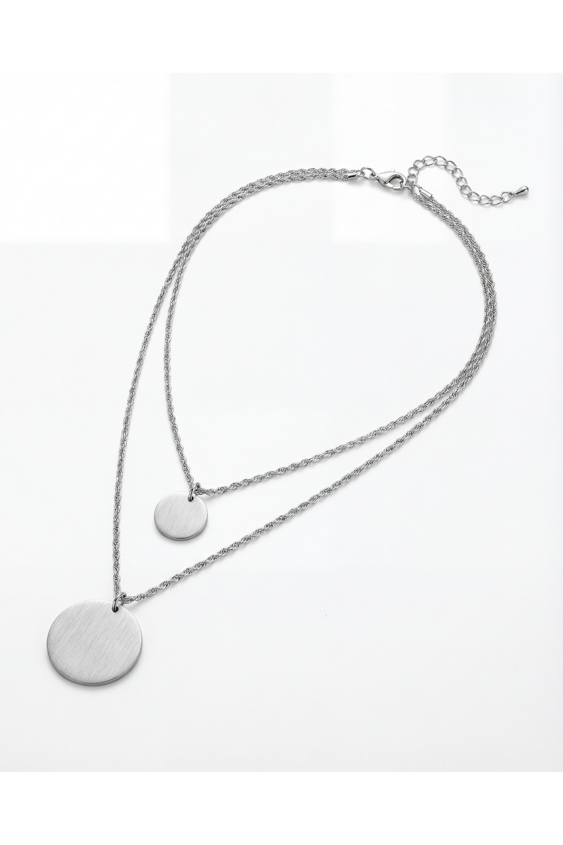 Double Pendant Necklace | Silver