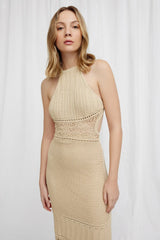 Significant Other Abby Halter Dress - Biscuit