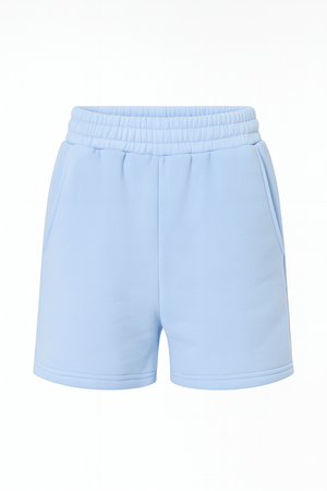 Light blue shorts on a white background