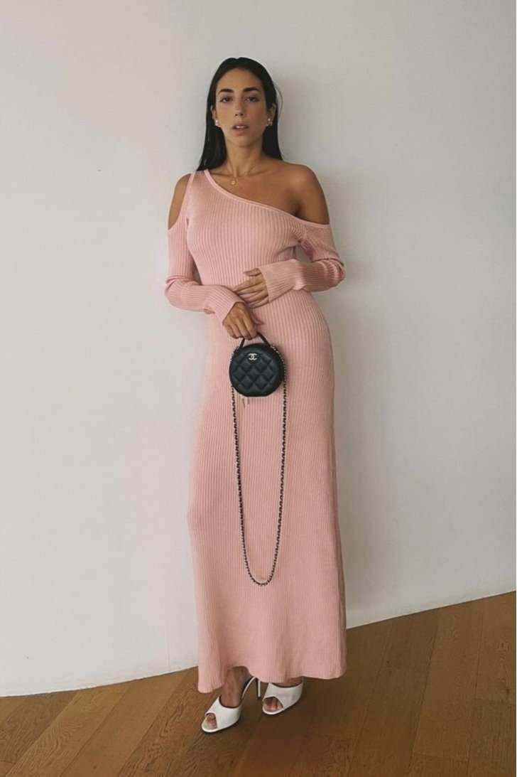 @aidaterebaladi in Significant Other Belle Knit Dress - Light Musk
