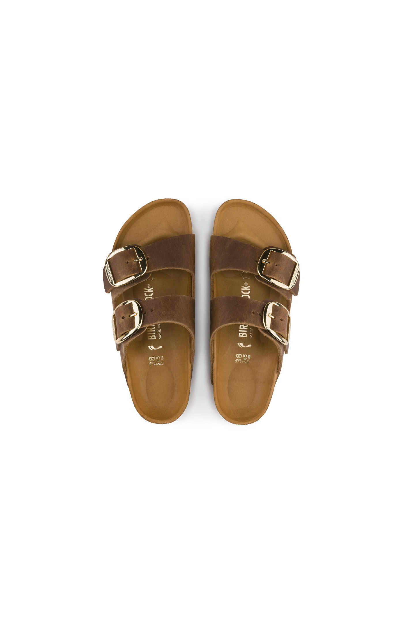 Birkenstock Arizona Big Buckle Oiled Leather Cognac Sandals