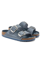Birkenstock Arizona Big Buckle Oiled Leather Sandals | Dusty Blue | Narrow
