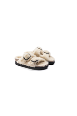 Birkenstock Arizona Big Buckle Shearling Teddy Sandal | Eggshell | Narrow