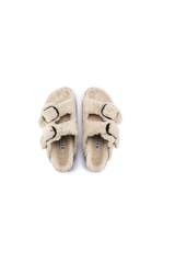 Birkenstock Arizona Big Buckle Shearling Teddy Sandal | Eggshell | Narrow