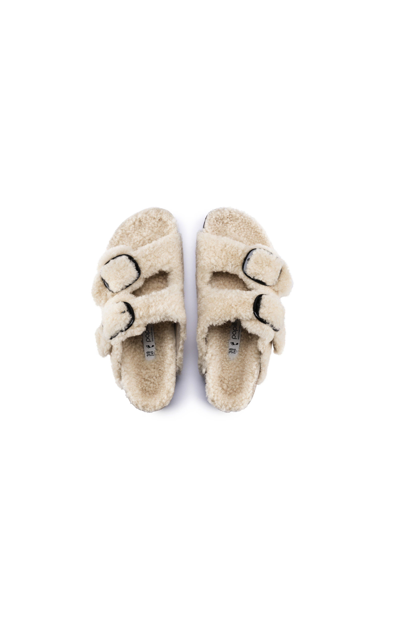 Birkenstock Arizona Big Buckle Shearling Teddy Sandal | Eggshell | Narrow