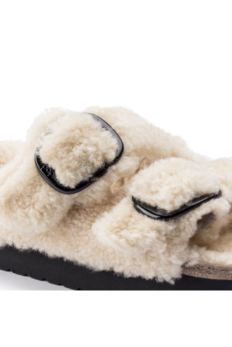 Birkenstock Arizona Big Buckle Shearling Teddy Sandal | Eggshell | Narrow