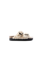 Birkenstock Arizona Big Buckle Shearling Teddy Sandal | Eggshell | Narrow