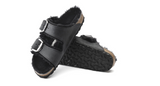 Birkenstock Arizona Big Buckle Shearling Oiled Leather Black