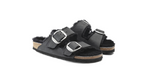 Birkenstock Arizona Big Buckle Shearling Oiled Leather Black