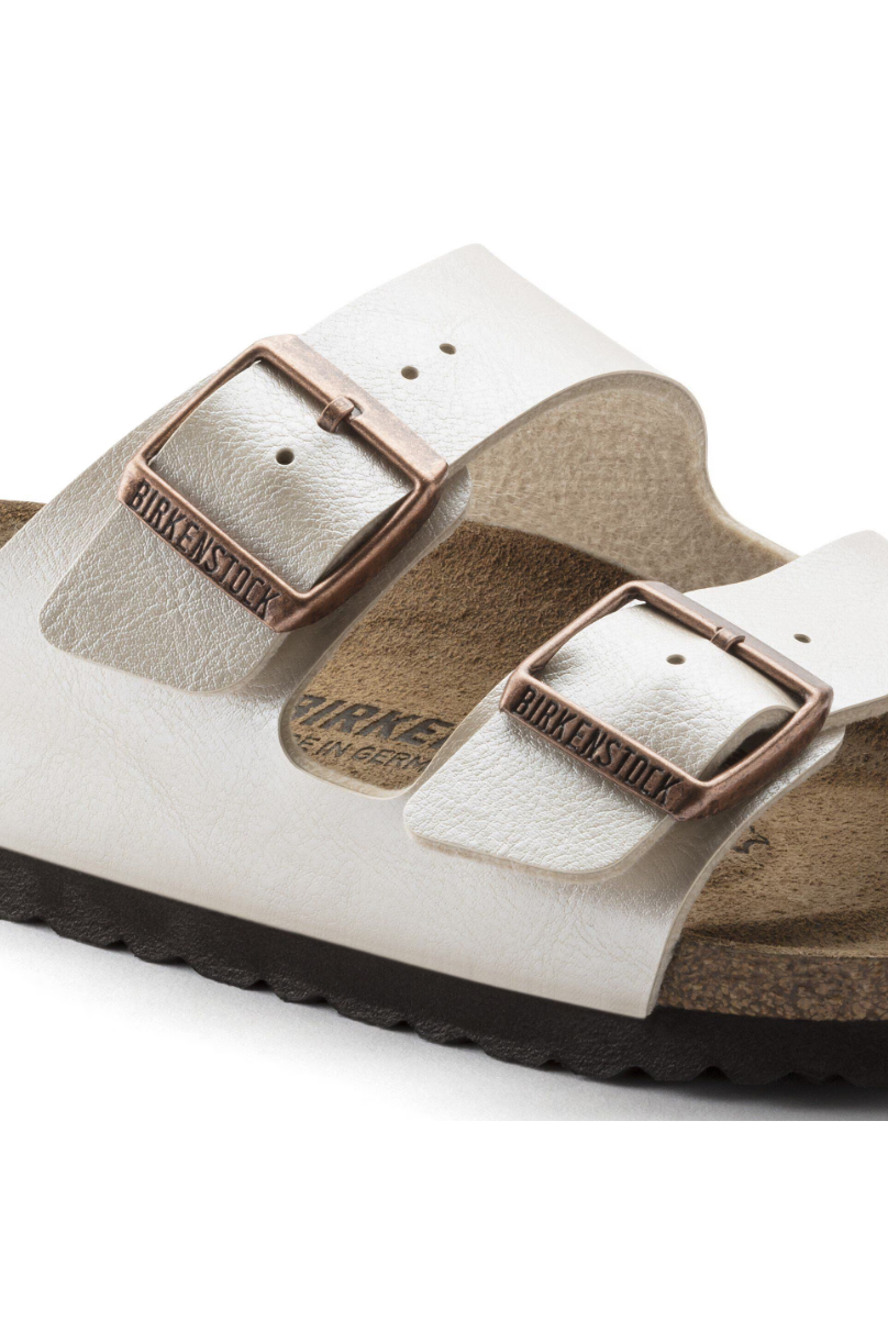 Birkenstock Arizona Birko-Flor Graceful Sandals | Pearl White | Narrow