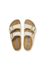 Birkenstock Arizona Soft Footbed Nubuck Leather Sandals | Ecru | Regular