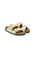 Birkenstock Arizona Soft Footbed Nubuck Leather Sandals | Ecru | Regular