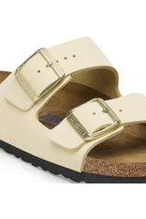 Birkenstock Arizona Soft Footbed Nubuck Leather Sandals | Ecru | Regular