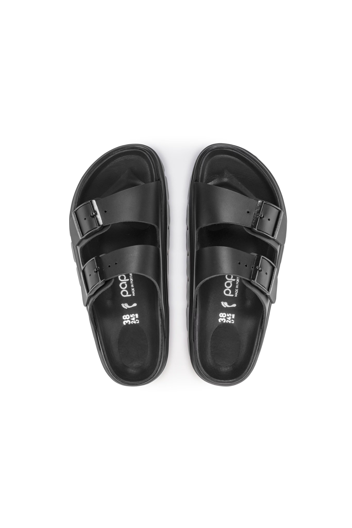 Birkenstock Arizona PAP Chunky Natural Leather | Black | Narrow