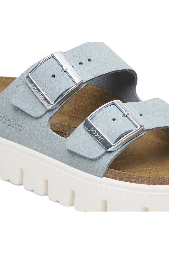 Birkenstock Papillio Arizona Chunky Suede Leather | Baby Blue | Narrow