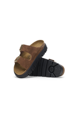Birkenstock Papillio Arizona Chunky Suede Leather | Dark Tea Black | Narrow
