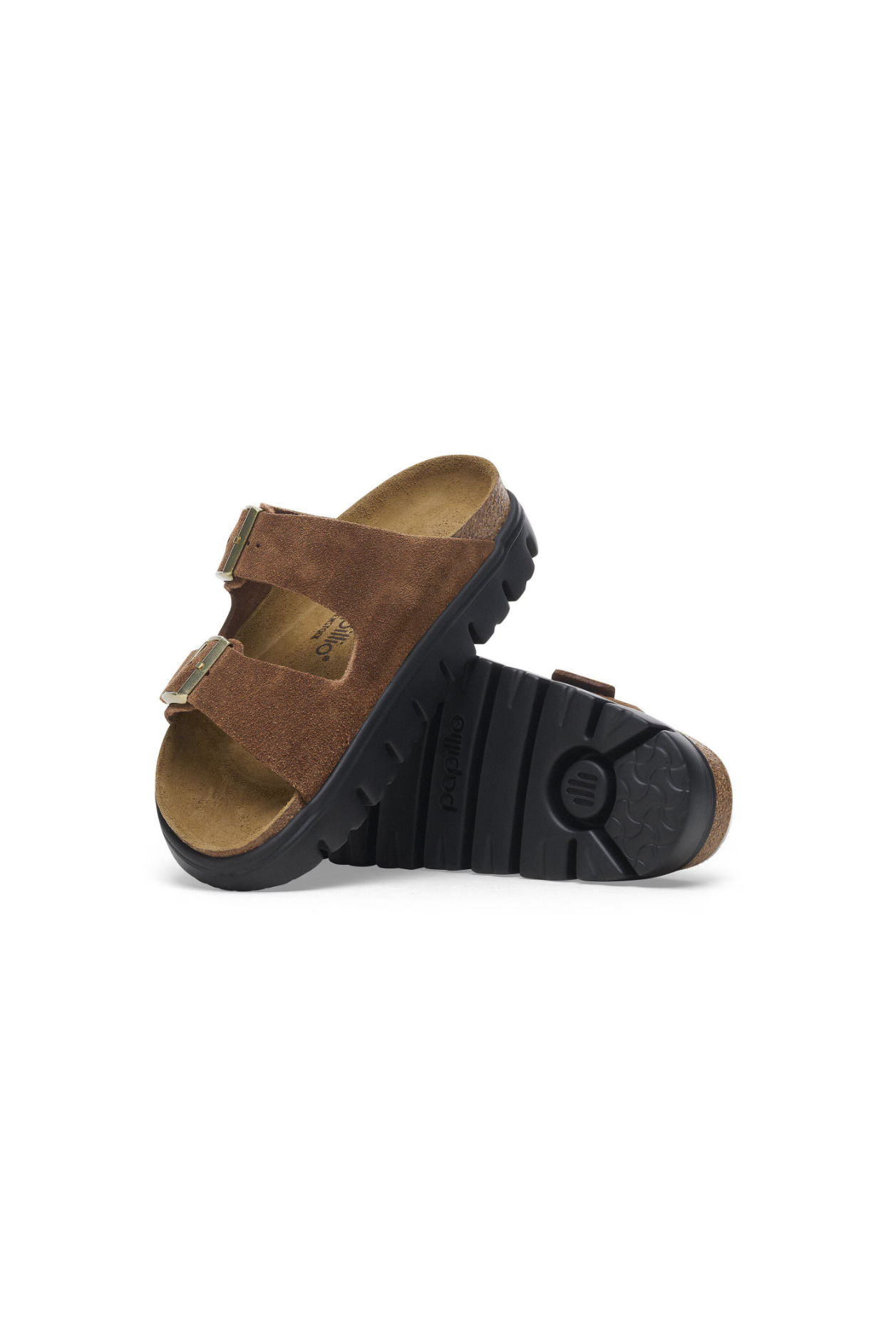 Birkenstock Papillio Arizona Chunky Suede Leather | Dark Tea Black | Narrow