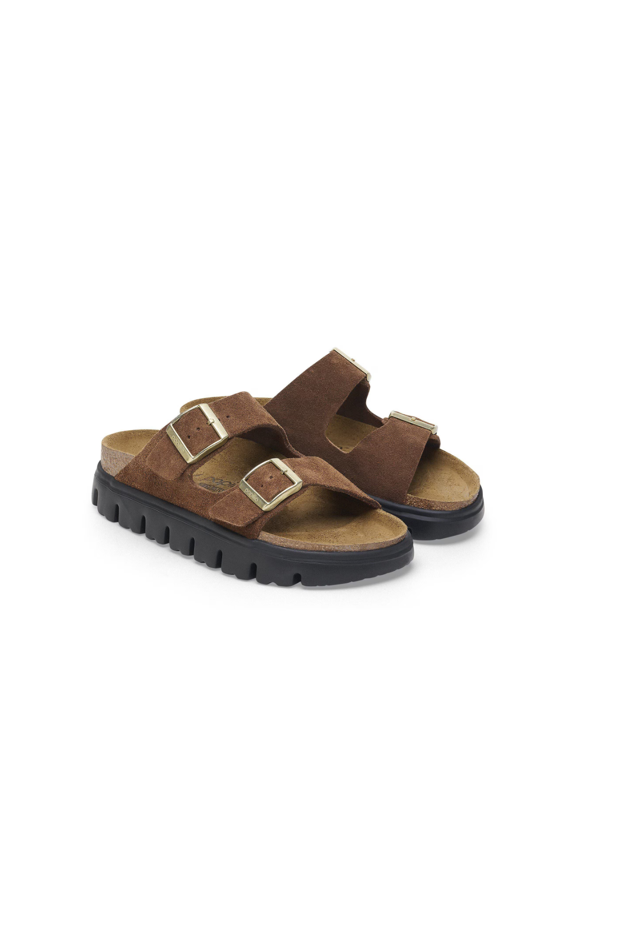 Birkenstock Papillio Arizona Chunky Suede Leather | Dark Tea Black | Narrow