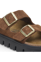 Birkenstock Papillio Arizona Chunky Suede Leather | Dark Tea Black | Narrow