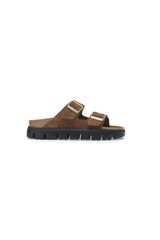 Birkenstock Papillio Arizona Chunky Suede Leather | Dark Tea Black | Narrow