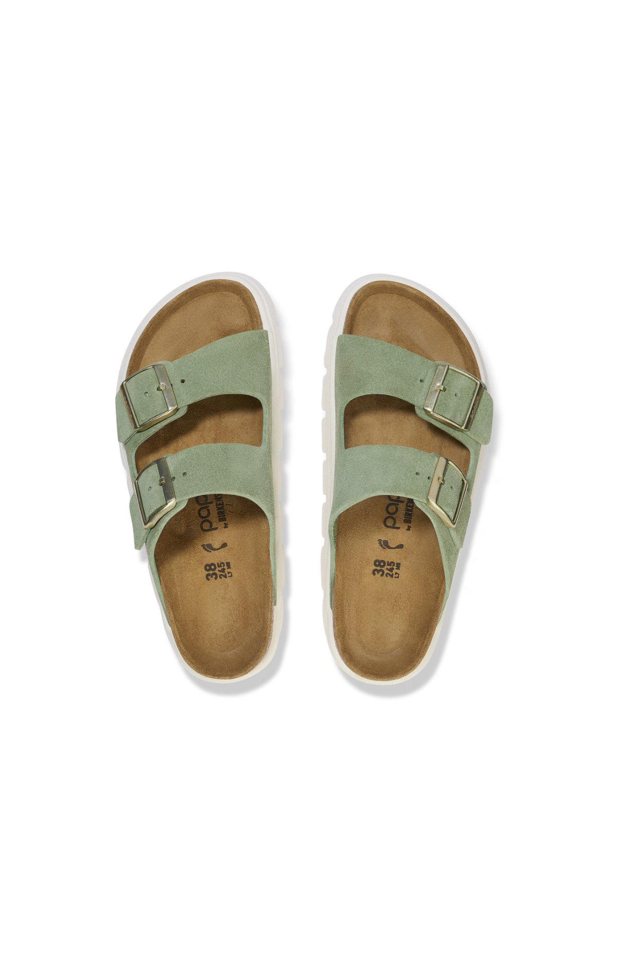 Birkenstock Papillio Arizona Chunky Suede Leather | Green Tea | Narrow